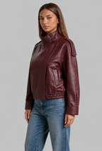 Asymmetric Zip Faux Leather Jacket