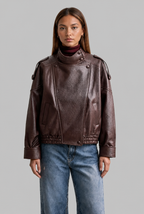 Asymmetric Zip Faux Leather Jacket