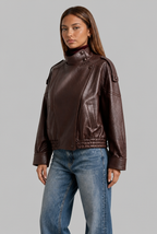 Asymmetric Zip Faux Leather Jacket