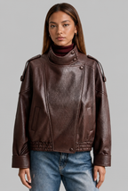 Asymmetric Zip Faux Leather Jacket