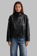 Asymmetric Zip Faux Leather Jacket
