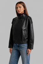 Asymmetric Zip Faux Leather Jacket