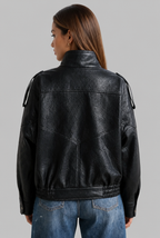 Asymmetric Zip Faux Leather Jacket