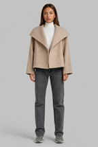 Oversized Collar Double-Breasted Wool Coat