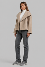 Oversized Collar Double-Breasted Wool Coat