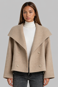 Oversized Collar Double-Breasted Wool Coat