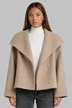 Oversized Collar Double-Breasted Wool Coat