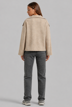 Oversized Collar Double-Breasted Wool Coat