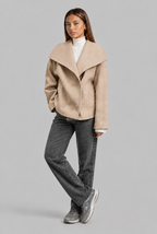Oversized Collar Double-Breasted Wool Coat