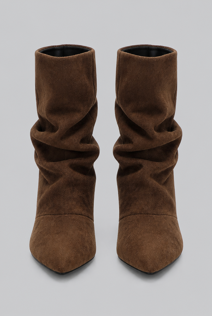 Kitten Heel Suede Ankle Boots