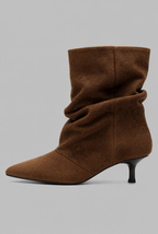 Kitten Heel Suede Ankle Boots