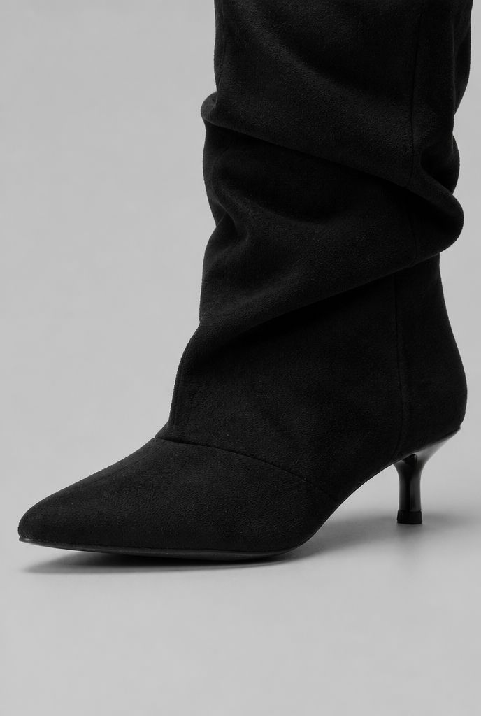Kitten Heel Suede Ankle Boots