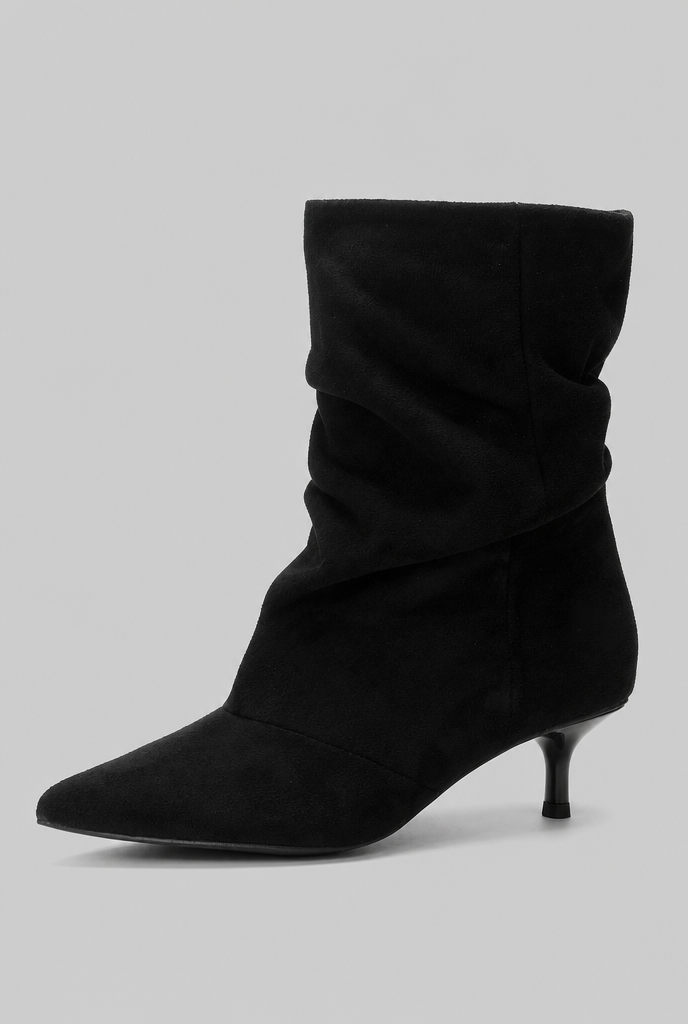 Kitten Heel Suede Ankle Boots