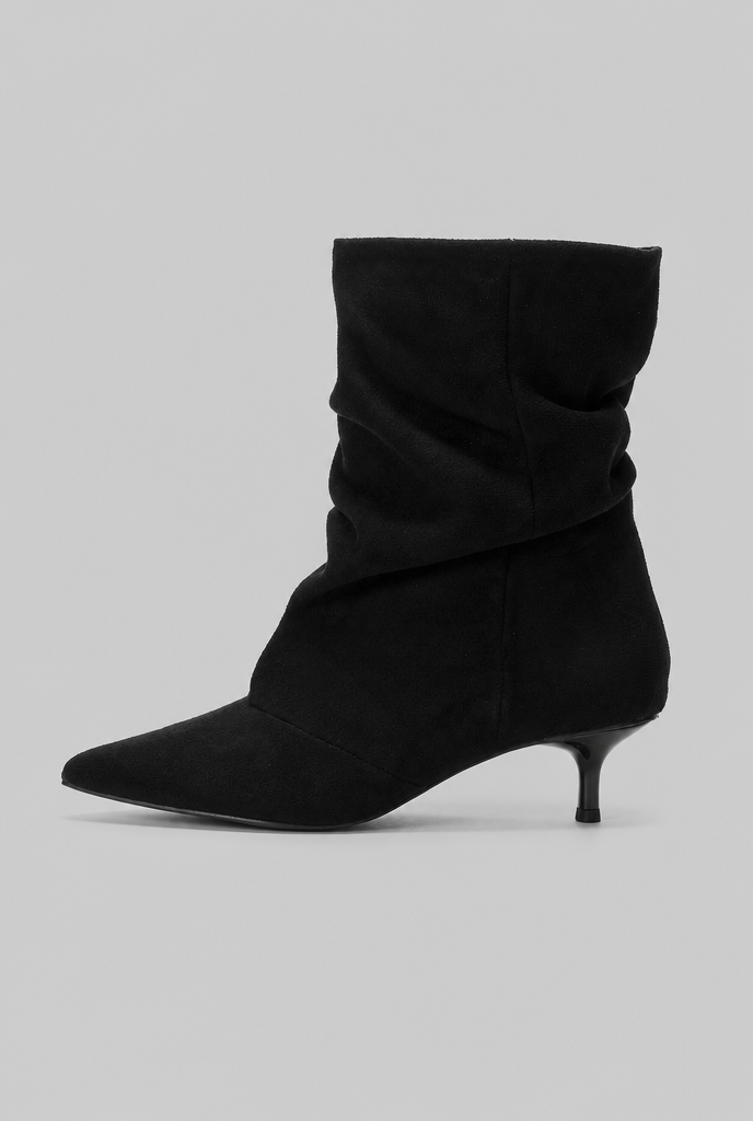 Kitten Heel Suede Ankle Boots