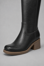 Heeled Knee High Boots with Tab Detail