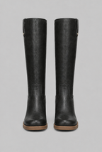 Heeled Knee High Boots with Tab Detail