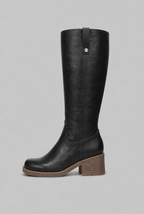 Heeled Knee High Boots with Tab Detail