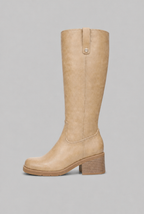 Heeled Knee High Boots with Tab Detail