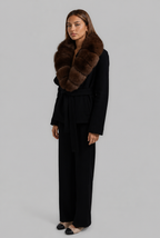Wool Coat with Fur Collar