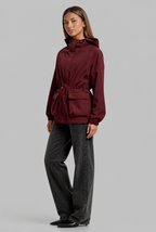 Hooded Drawstring Waist Anorak Jacket