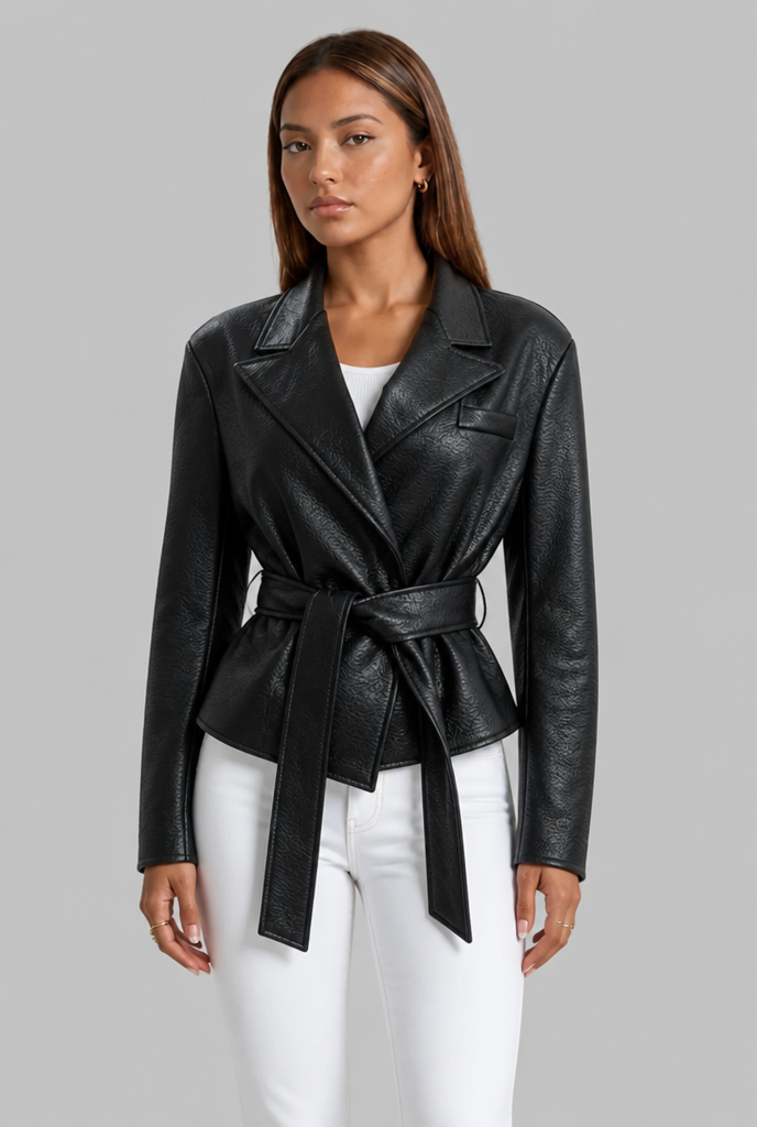 Belted Leather Jacket
