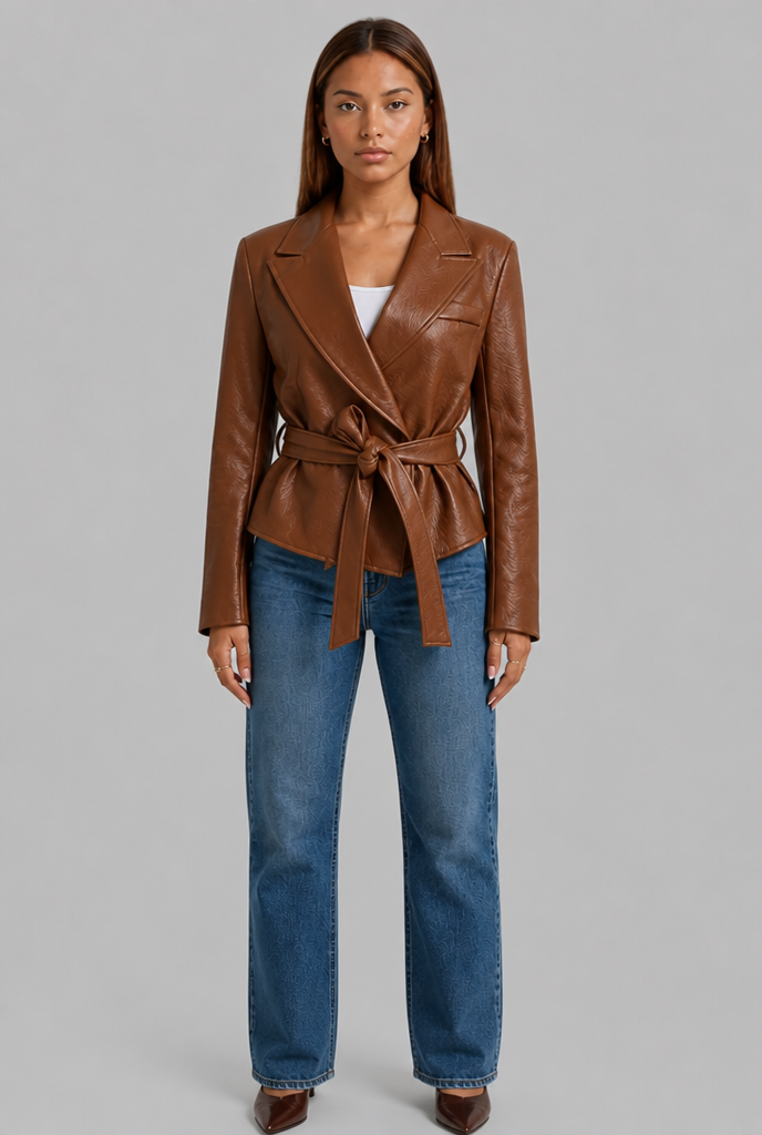 Belted Leather Jacket