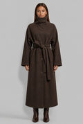 Long Wool Coat with Belt