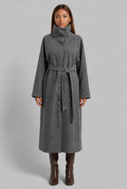 Long Wool Coat with Belt