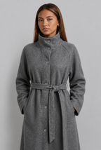 Long Wool Coat with Belt