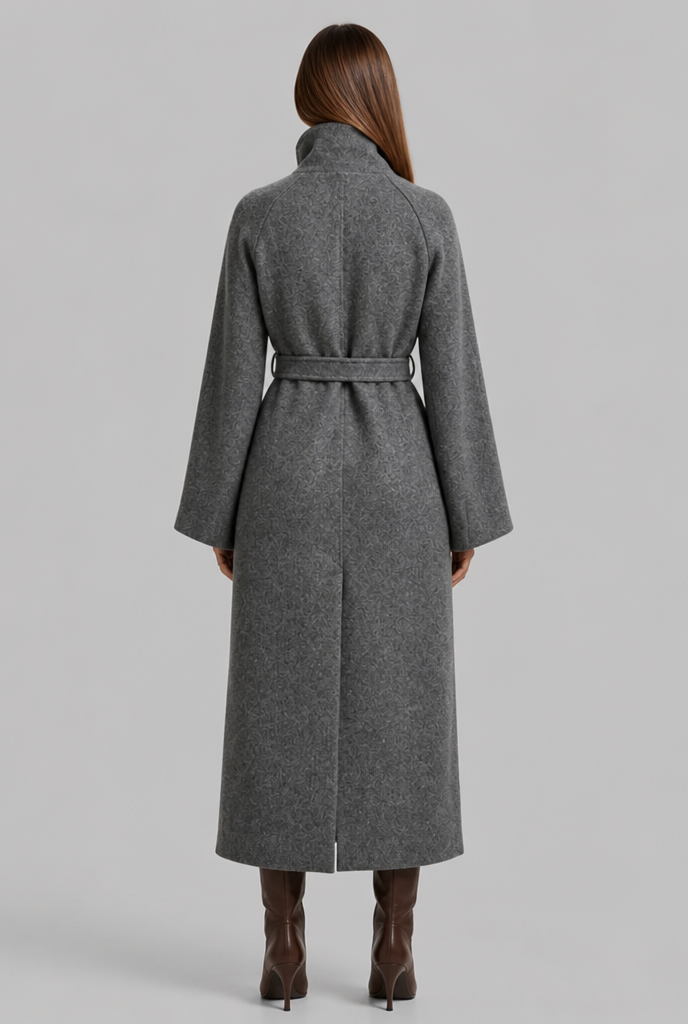 Long Wool Coat with Belt