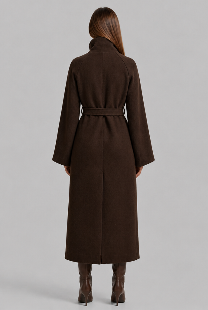 Long Wool Coat with Belt