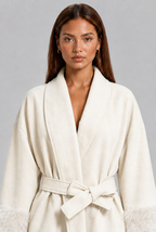 Wool Coat with Fur Cuffs