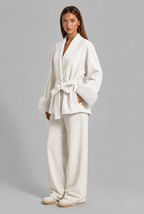 Wool Coat with Fur Cuffs
