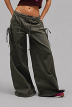 Wide Leg Jeans with Side Ties