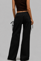 Wide Leg Jeans with Side Ties