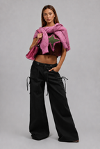 Wide Leg Jeans with Side Ties