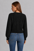 Chunky Knit Tie Front Cardigan Sweater