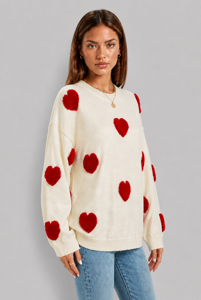 Heart Print Jumper