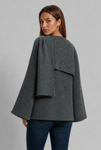 Scarf Coat with Draped Collar