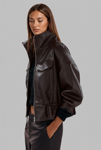 Oversized Leather Bomber Jacket