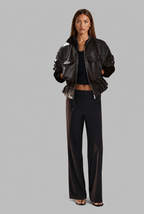 Oversized Leather Bomber Jacket