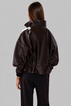 Oversized Leather Bomber Jacket