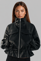 Oversized Leather Bomber Jacket