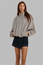High Neck Gingham Jacket