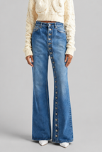 Flare Jeans with Button Front Detail