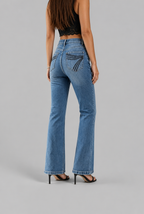 Flare Jeans with Embroidered Pockets