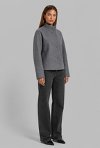 Cropped Jacket with Funnel Neck