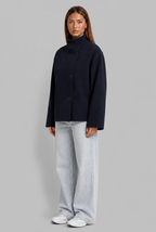 Cropped Jacket with Funnel Neck