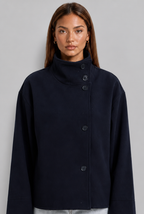 Cropped Jacket with Funnel Neck