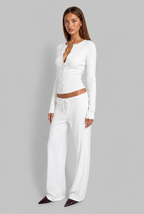 Ribbed Cardigan & Wide Leg Trousers Set